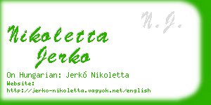 nikoletta jerko business card
