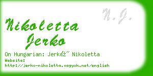 nikoletta jerko business card